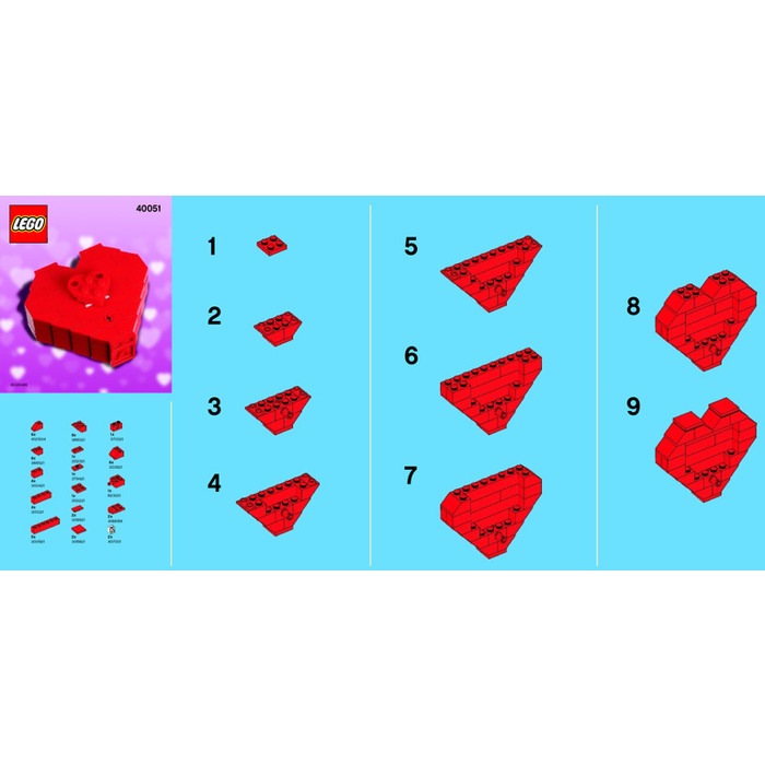 ... > Valentines > LEGO Valentine's Day Heart Box Set 40051 Instructions